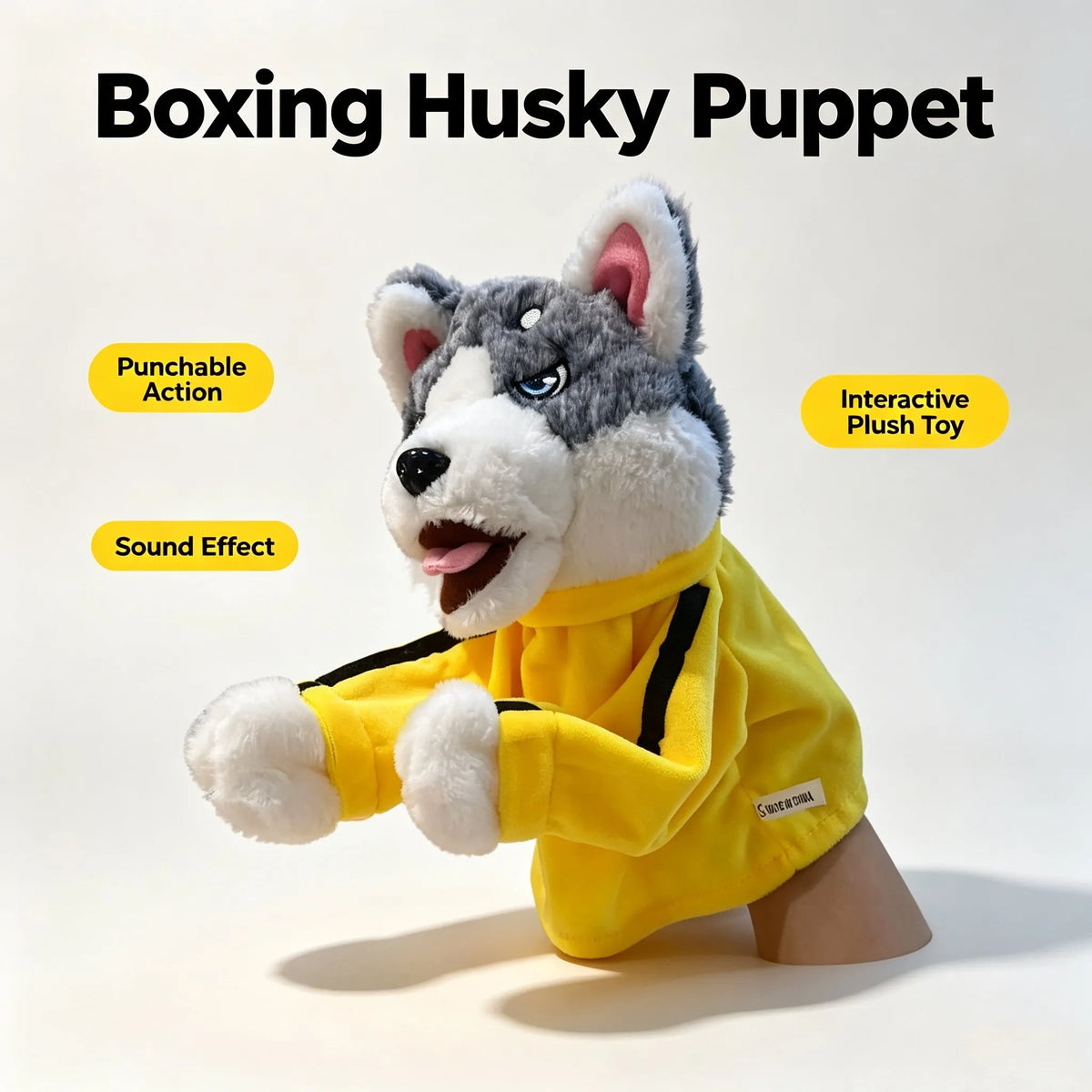 🎉Interactive Boxing Husky Hand Puppet Toy with Sound Effects
