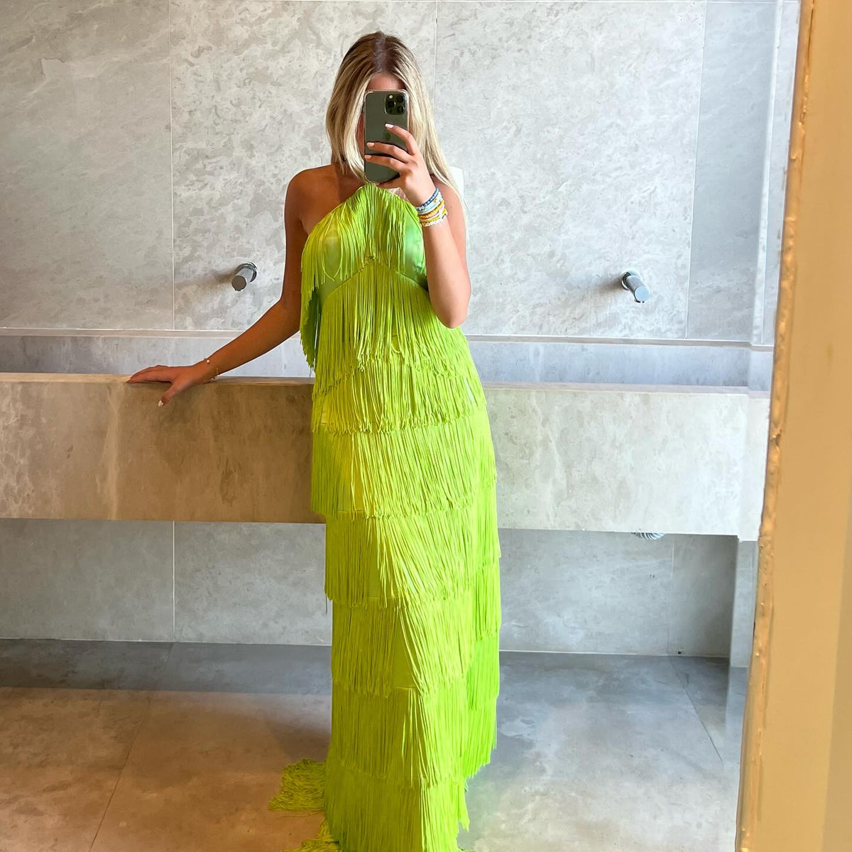Tassel halter back resort dress