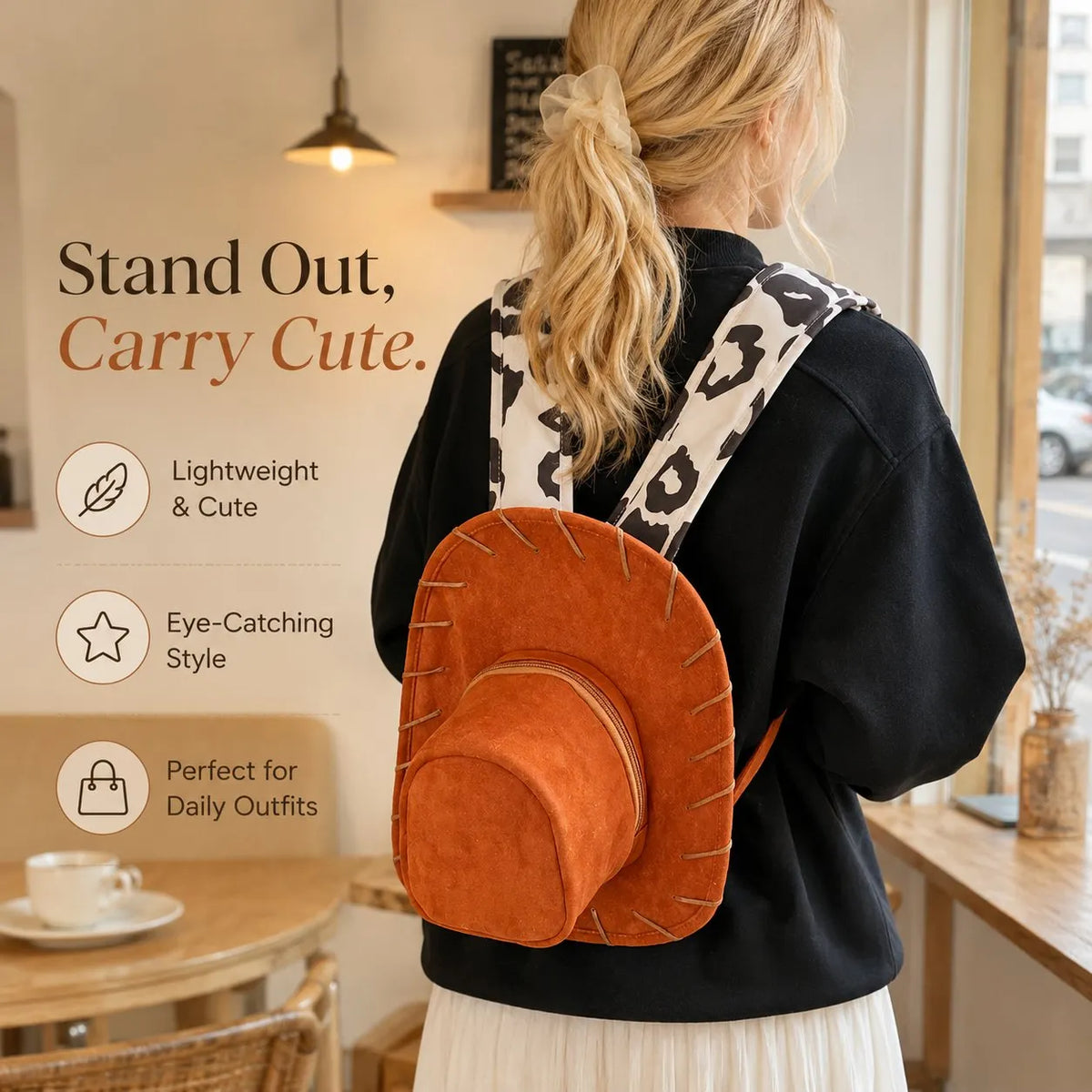 🔥 HOT SALE 🔥🤠 Cowboy Hat-Shaped Backpack — Carry Your Essentials in Western Style! 🎒