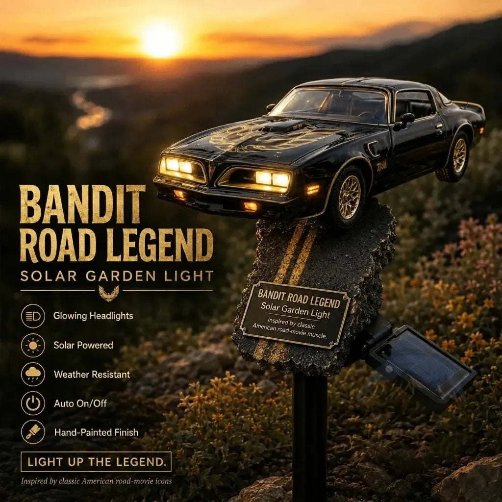🔥HOT SALE🔥🏎️Bandit Road Legend Muscle Car Solar Garden Light