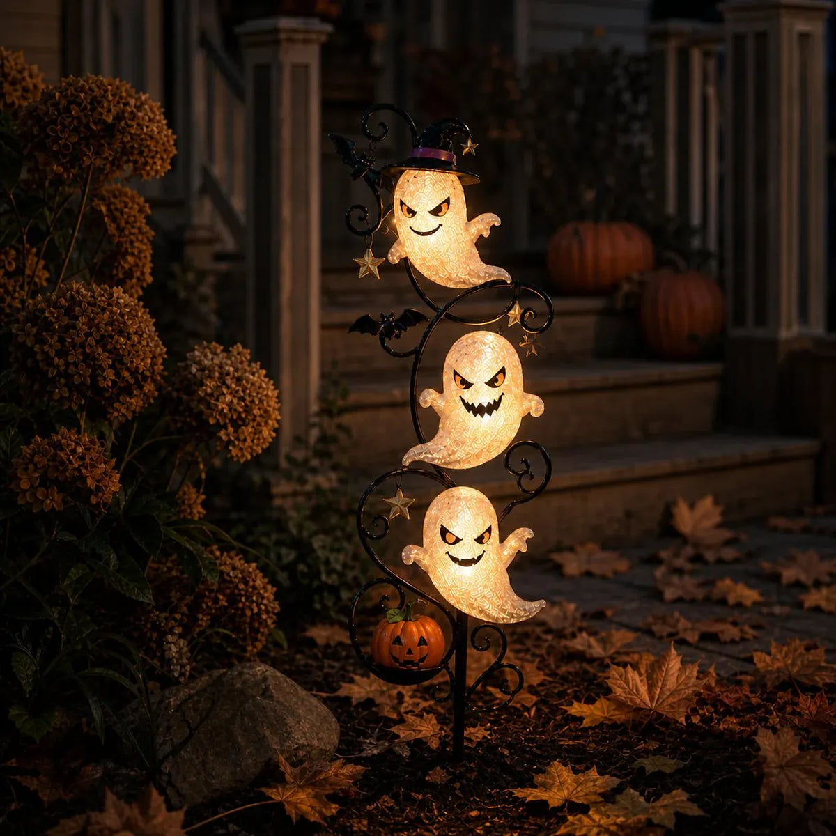 🔥Last Day Promotion!☀Solar-Powered Little Ghost Garden Stake Light | Whimsical Halloween Outdoor Decor