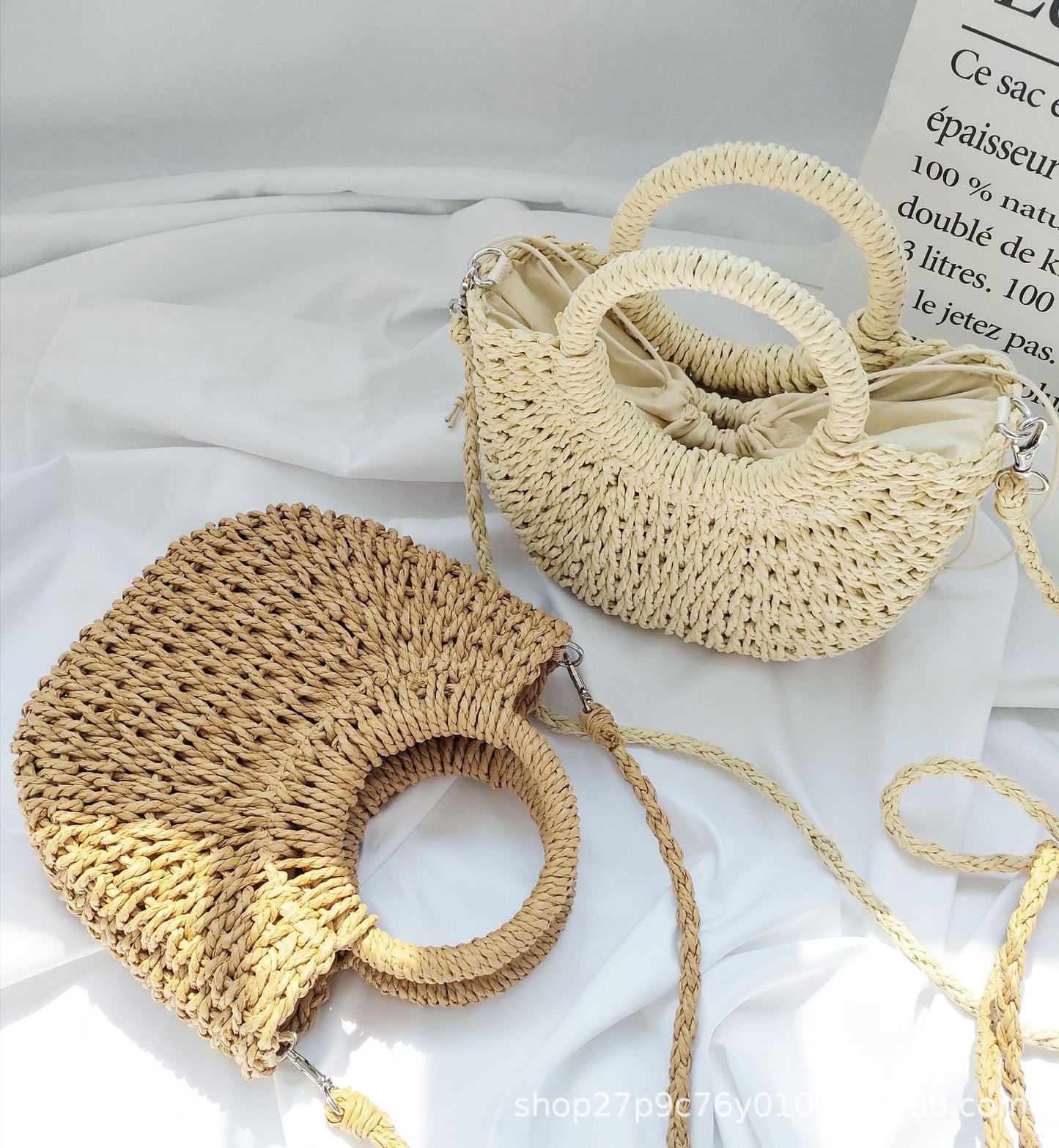 French Riviera Straw Tote – Artisan Woven Summer Elegance