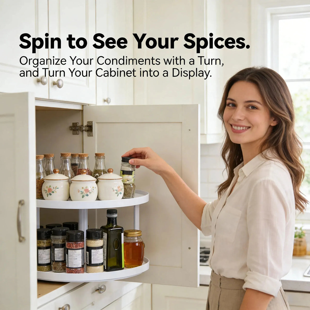 🔥HOT SALE🔥🔄 Dual Spin Lazy Susan Organizer🧂