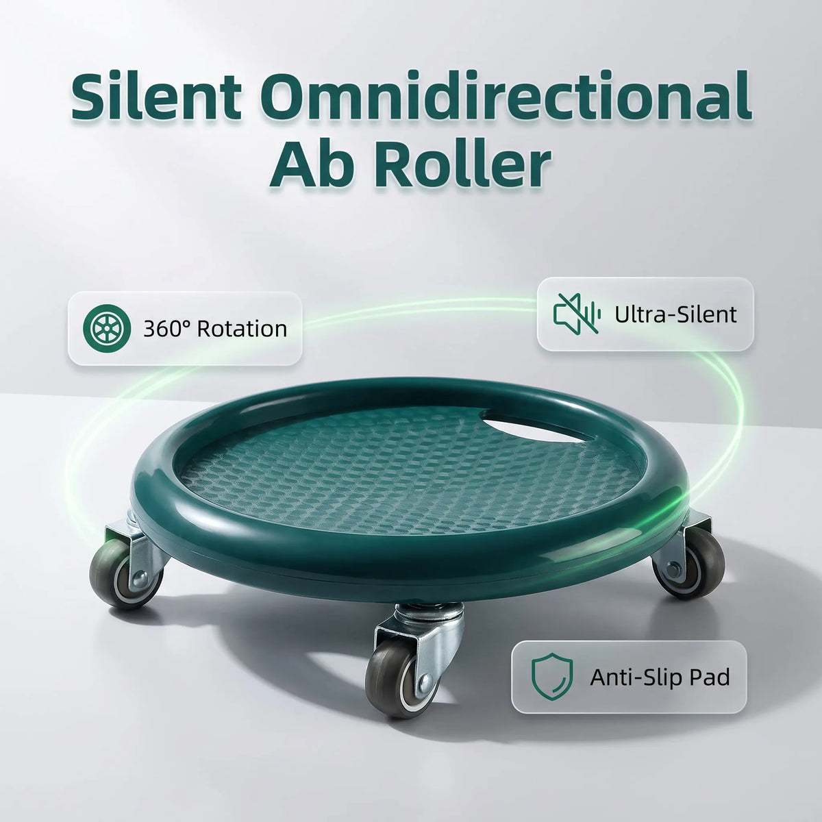 🔥HOT SALE🔥Silent 4-Wheel Ab Roller for Defined Abs – Home Fitness Equipment with Omnidirectional Wheels (Unisex)