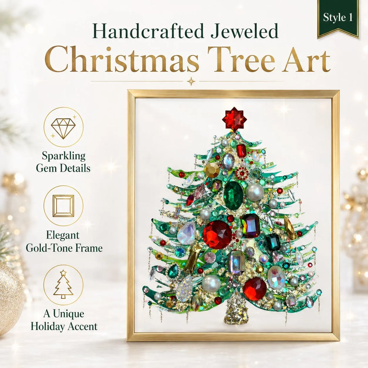 🎉🎄diy Jeweled 3D Christmas Tree Framed Art — Fill Your Home with Sparkling Holiday Magic! ✨💎