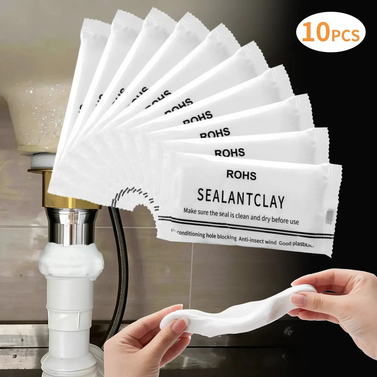 🎉10Pcs Professional Sealant Clay - Waterproof & Anti-Insect Wall Hole Filler Mud