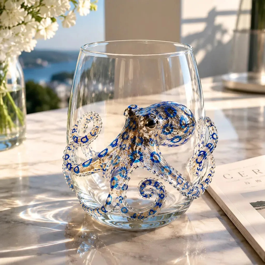 🔥HOT SALE🔥Last Day 49% OFF-🌊Artisanal Blue Ringed Octopus Glassware(300ml)