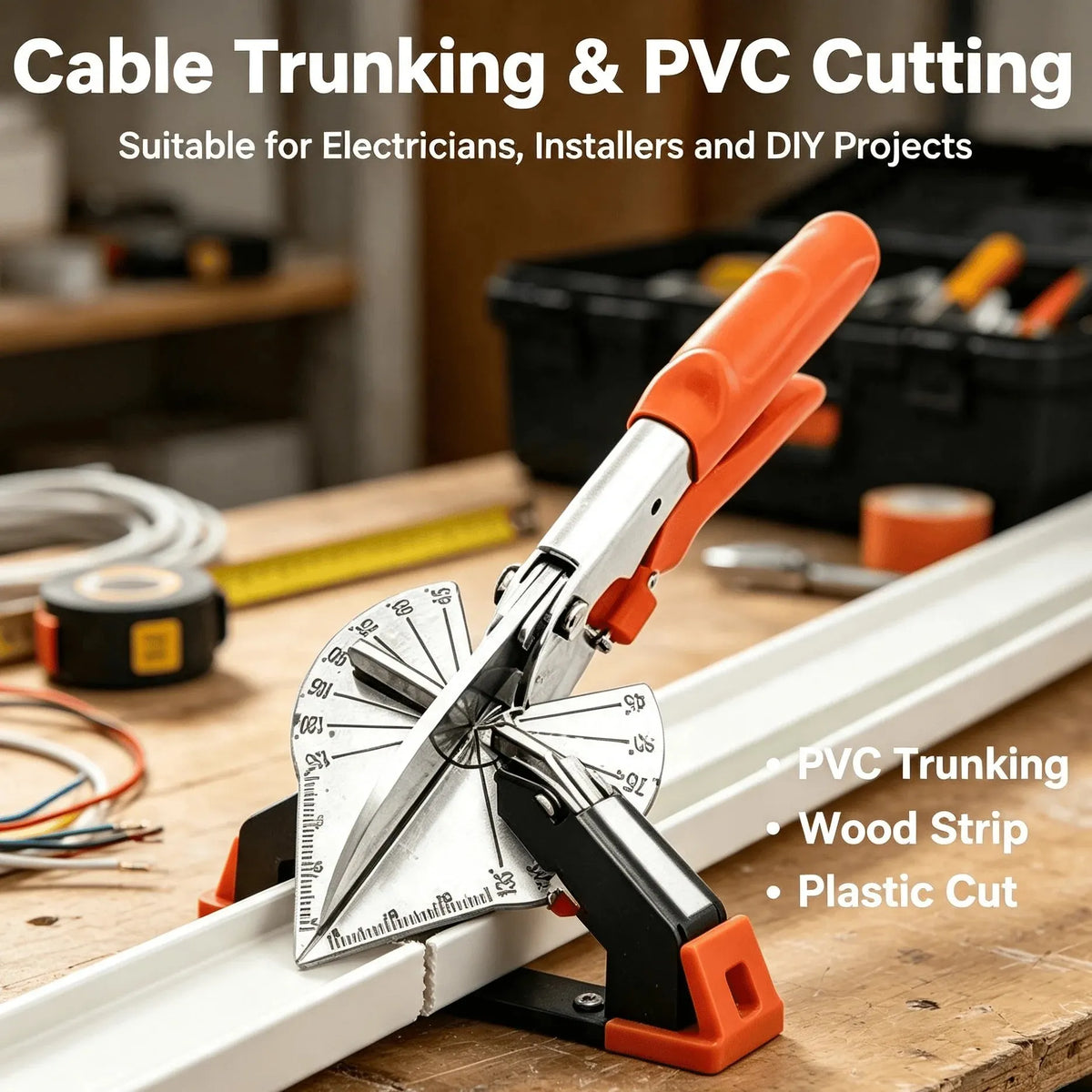 🎉 ⛏️Multi Angle Miter Shear Cutter, Stainless steel material, 45°-135° Adjustable Angle Trim Scissors Hand Tool