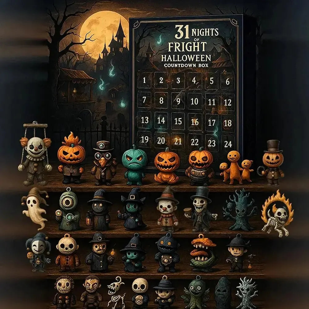 🎉31 Days Halloween Countdown Calendar – Spooky Mini Figurine Surprise Box with Collectible Horror Decorations
