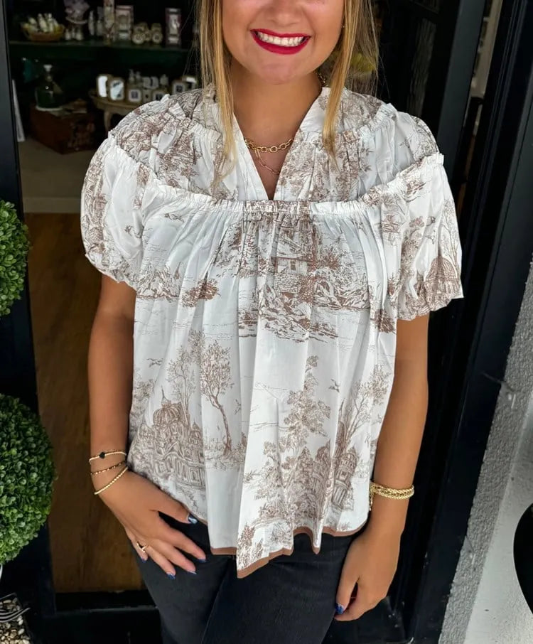 🔥WOMEN'S CLASSIC CHARM TOILE TOP(BUY 2 FREE SHIPPING)