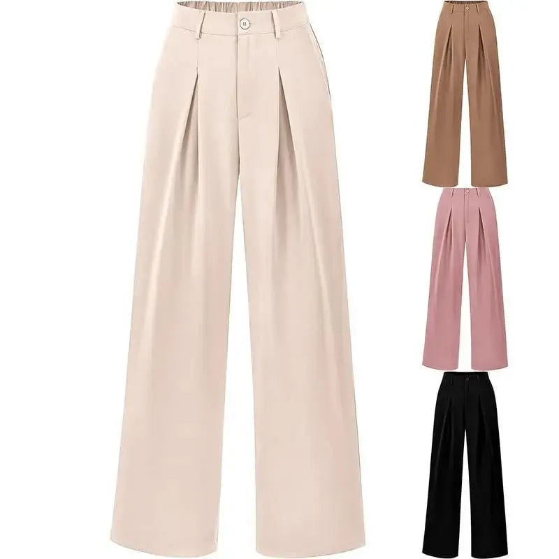 Women's High Waist Casual Wide Leg Loose Trousers Buy 2 Free Shipping