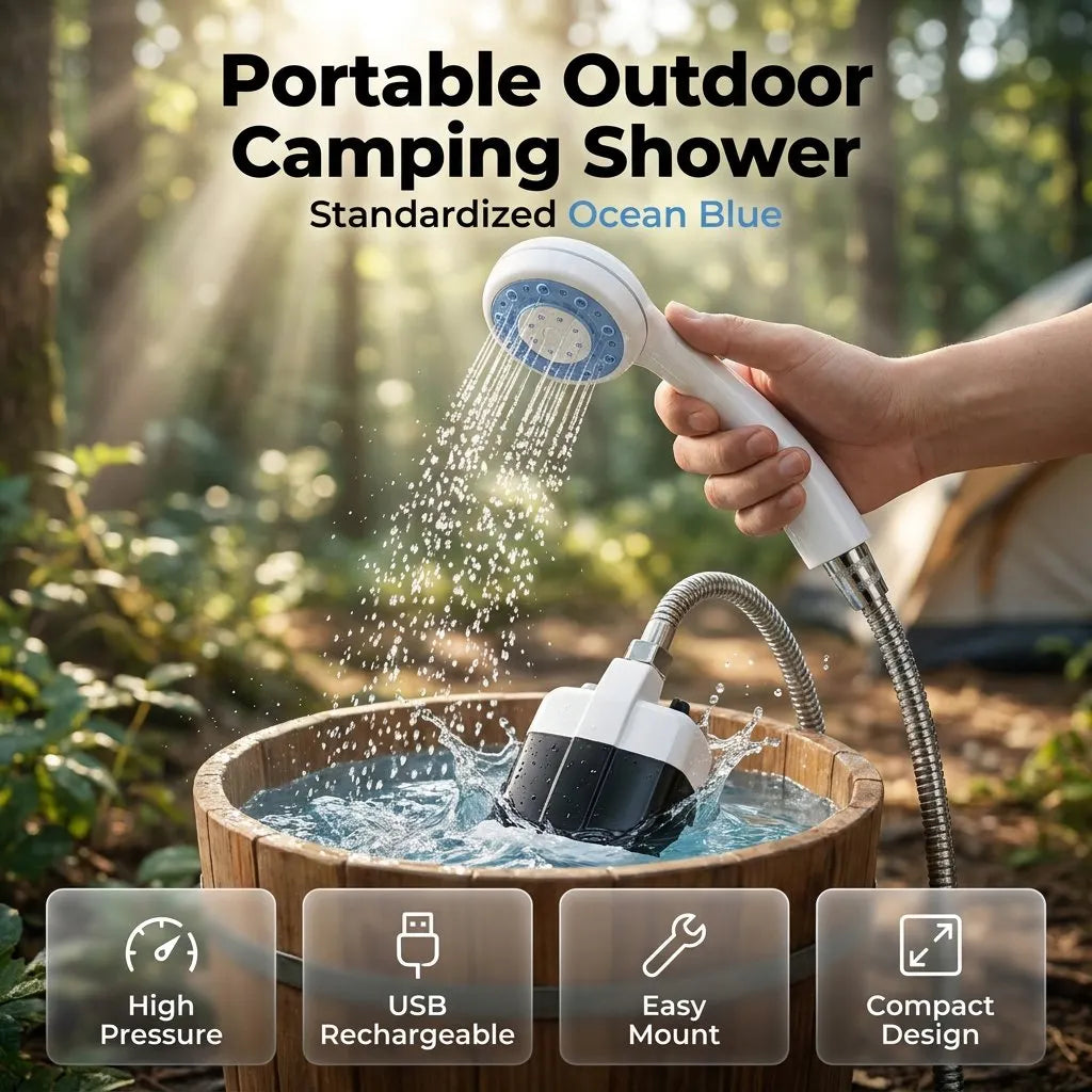 🎉Exclusive Offer🚿 Stay Fresh Outdoors✨ Portable Camping Shower with Adjustable Flow – For Easy & Convenient Outdoor Cleaning!