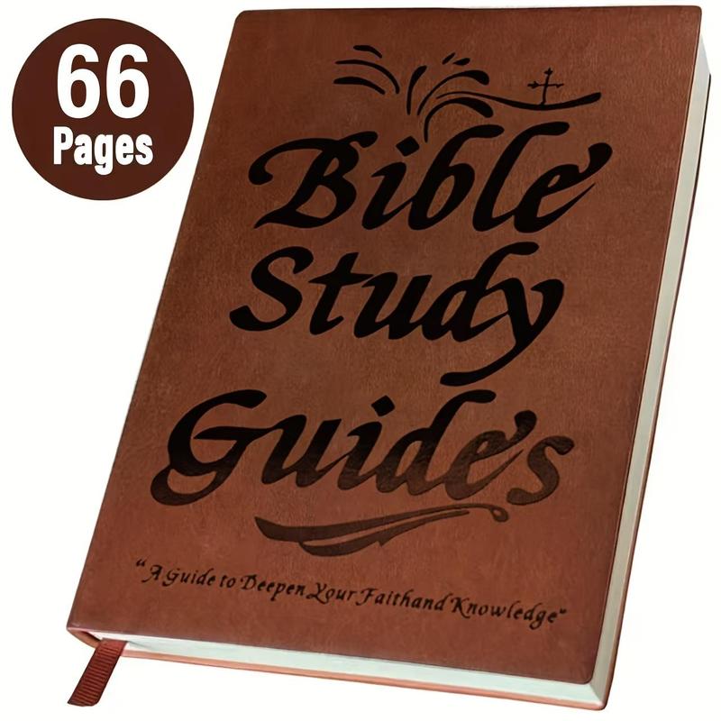 66-page Bible Study Guide, Daily Devotional Journal Strengthens Faith, Ideal for Personal Group Study and Prayer, Christian Gift (a5, Pu Leather Cover),