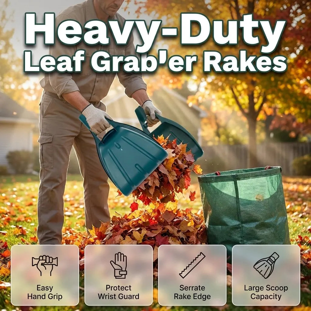 🔥HOT SALE🔥🍂🪮 Leaf Grabber Rakes – Portable Leaf-Gathering Tool