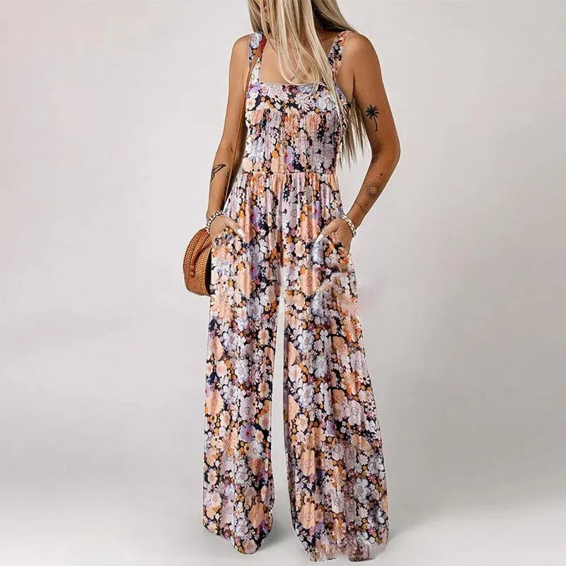 ⏳Limited Time 49% Off!💥Women’s Casual Print Sleeveless Overalls Jumpsuits