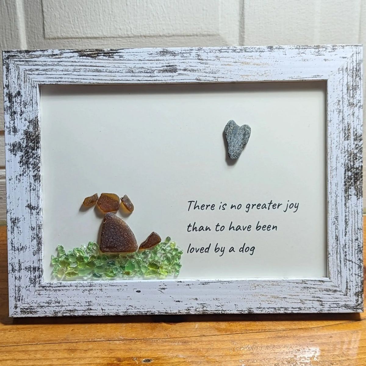 🥰Sea Glass Art Dog Pebble Art Gift for Dog Lovers Unique Gift