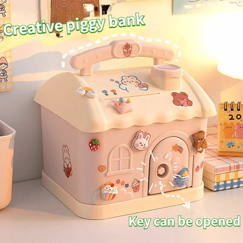 Kawaii Piggy Bank Anime Cartoon Cute Square Money Boxes Piggy Bank-buy 2 free shipping