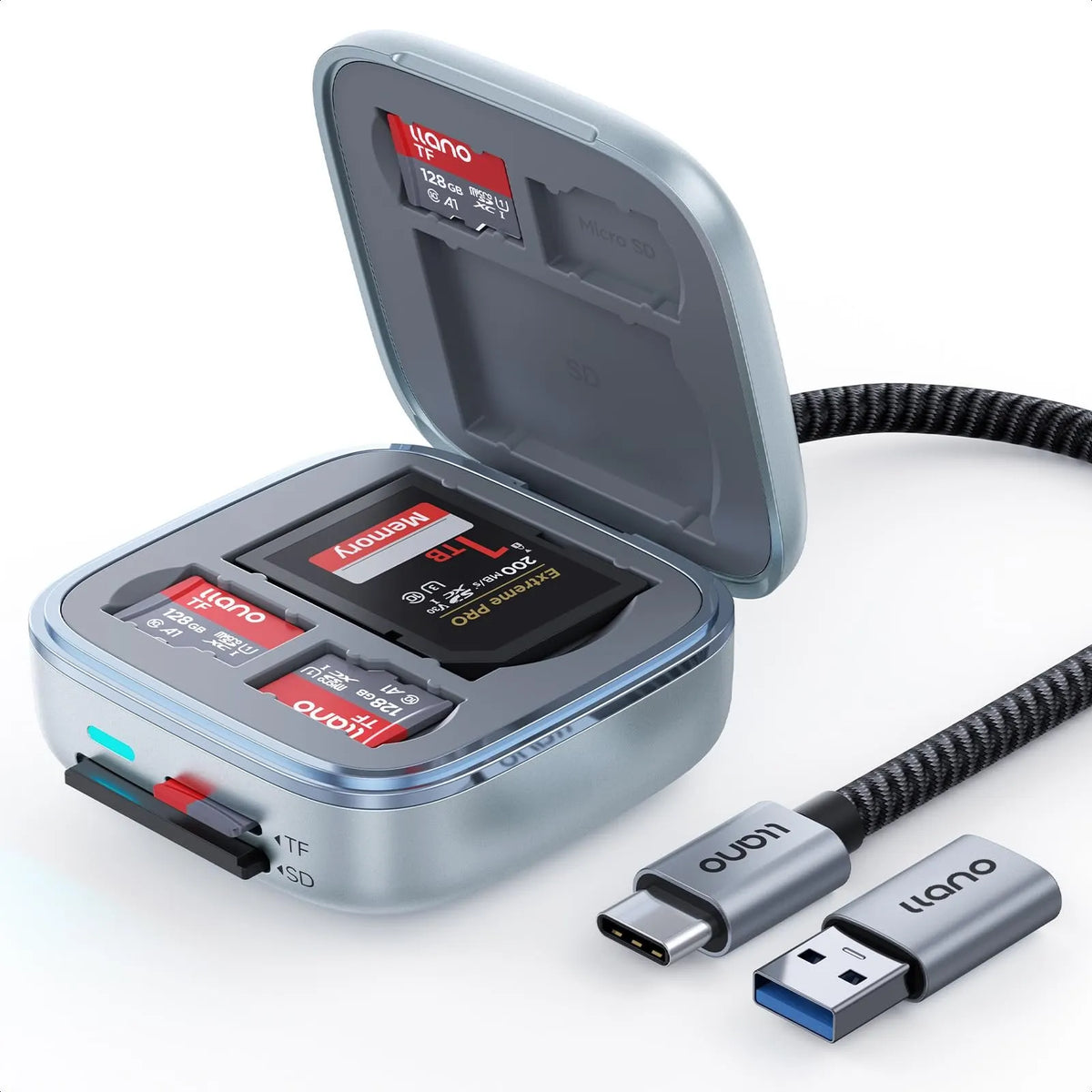 📸 The llano 2-in-1 Pocket Card Reader & Memory Vault Case
