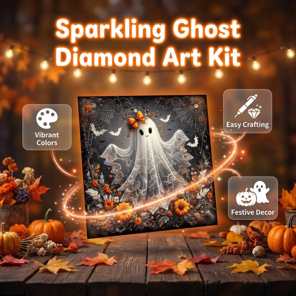 🎉 🔥HOT SALE🔥👻 Cute Halloween Ghost DIY Diamond Painting Kit