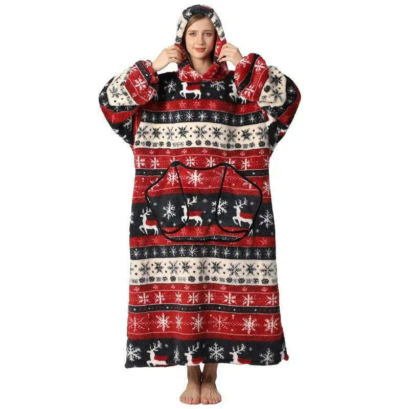 Cute Cartoon Print Hoodie Blanket