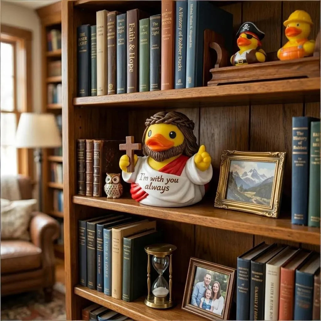 🙏 Jesus Duck Figurine – A Heartwarming Reminder of Faith, Hope & God's Presence
