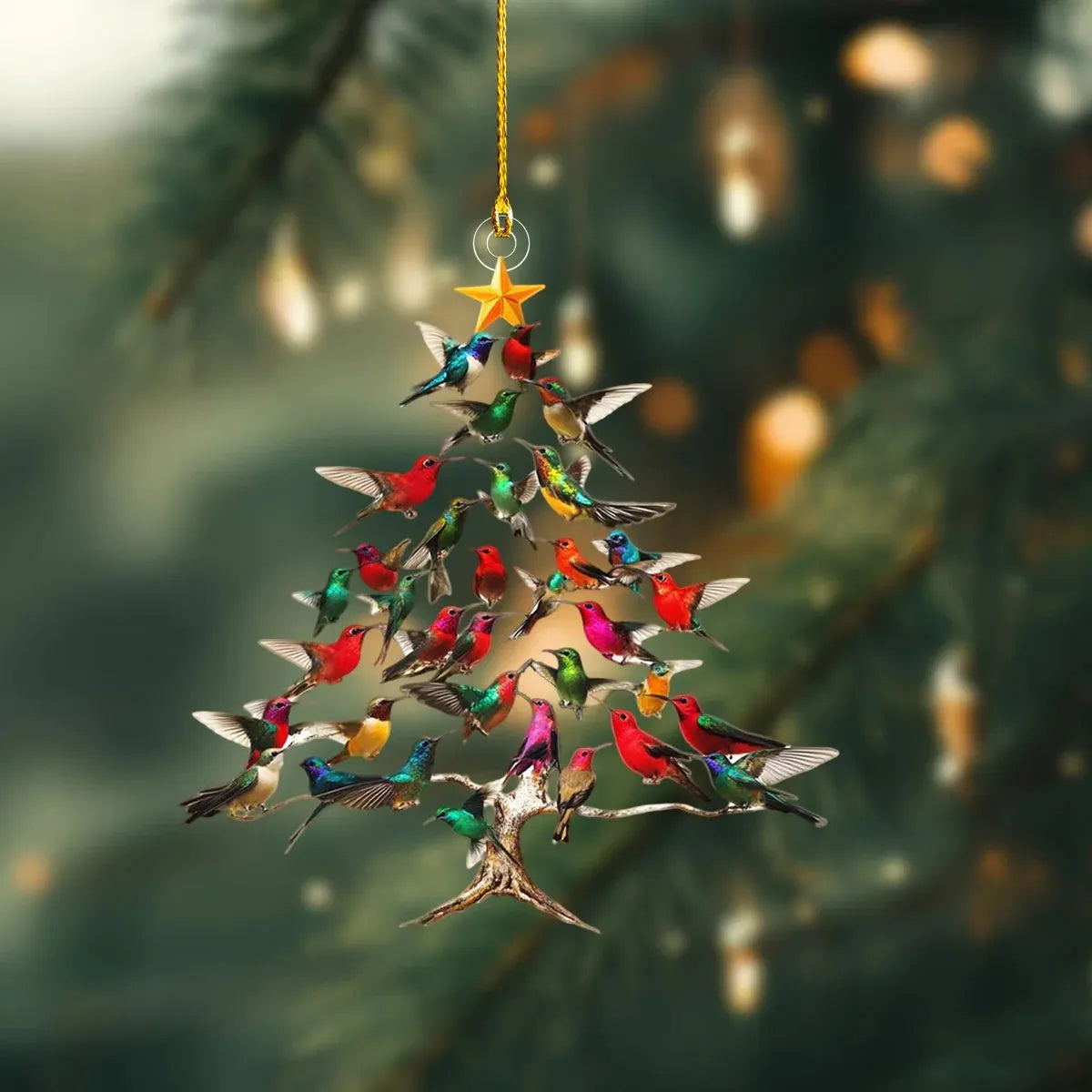 Hummingbird Christmas 2D Acrylic Ornament