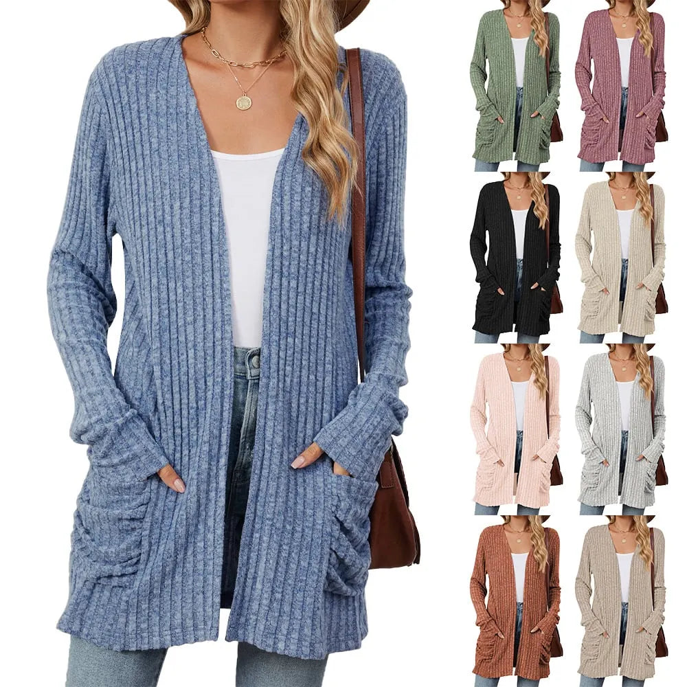 Cozy Autumn Ribbed Cardigan (Buy 2 Free Shipping)