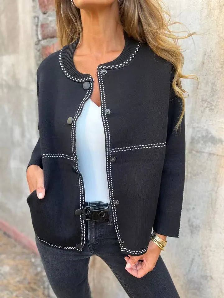 Classic Knit Bomber Cardigan Jacket