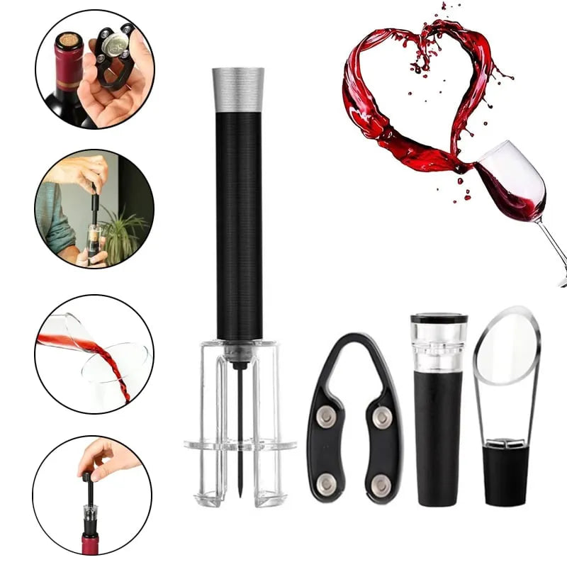 🔥 HOT SALE 🔥Air Pump Cork Remover Wine Bottle Opener Set