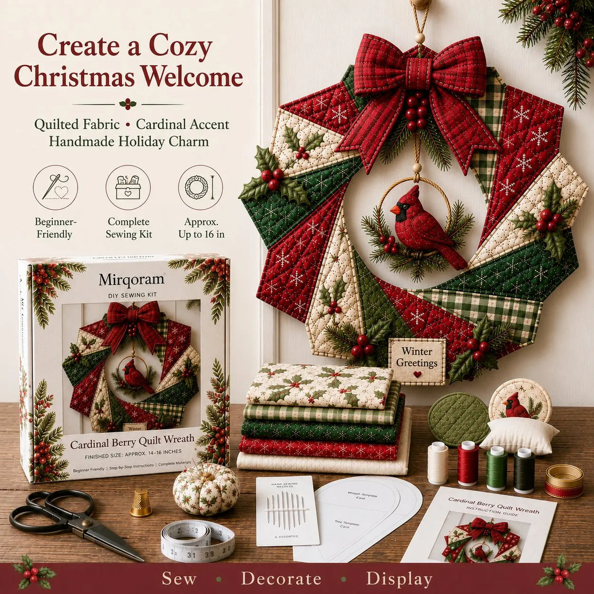 đ„LAST DAY 50% OFF - đChristmas Fabric Wreath DIY Kit â A Keepsake Youâll Hang with Pride Year After Yearđ«