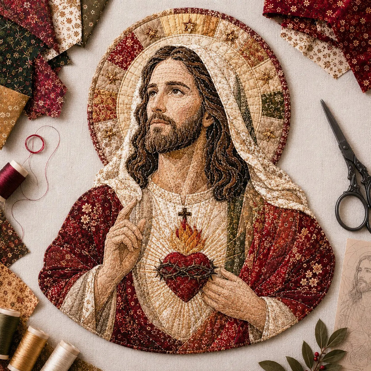 🧵Handmade Patchwork Jesus DIY Kit