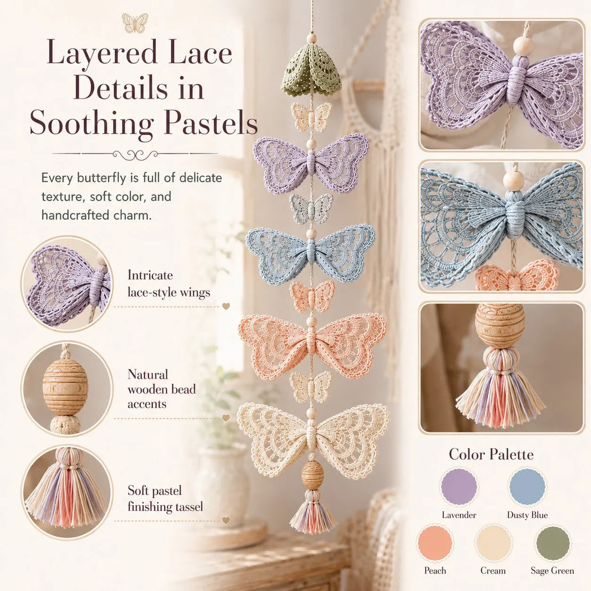 🔥 HOT SALE 🔥🔥LAST DAY 50% OFF - 🦋Butterfly Garden Cascade DIY Crochet Kit