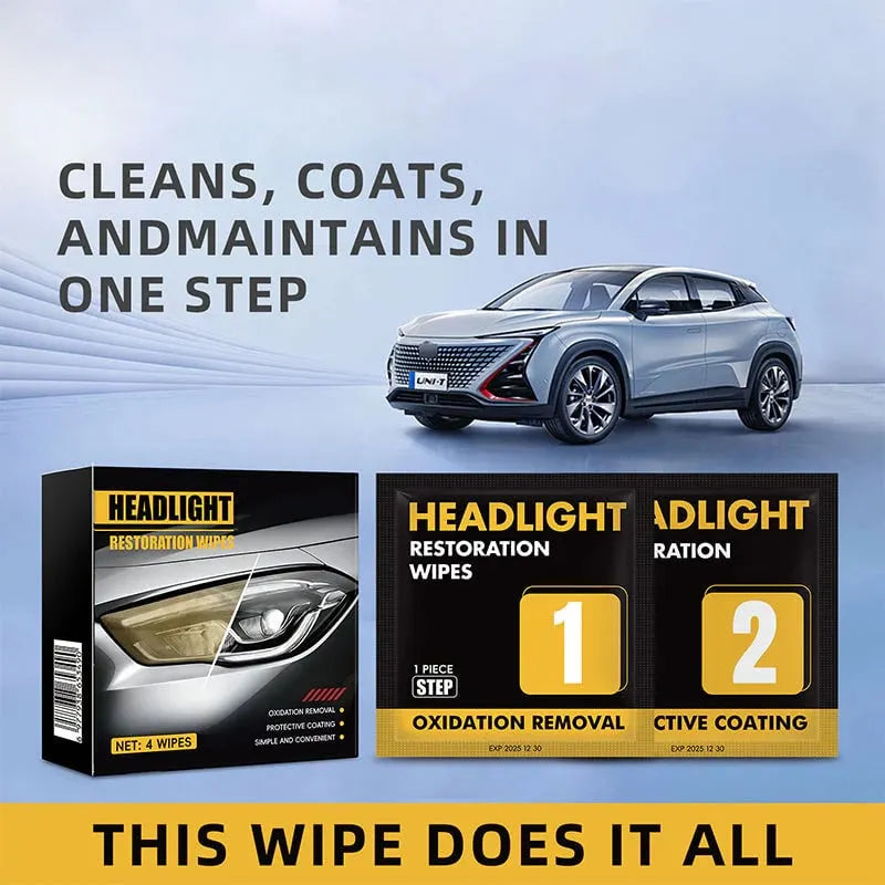 ⏰2-Step Car Headlight Restoration Wipe Kit