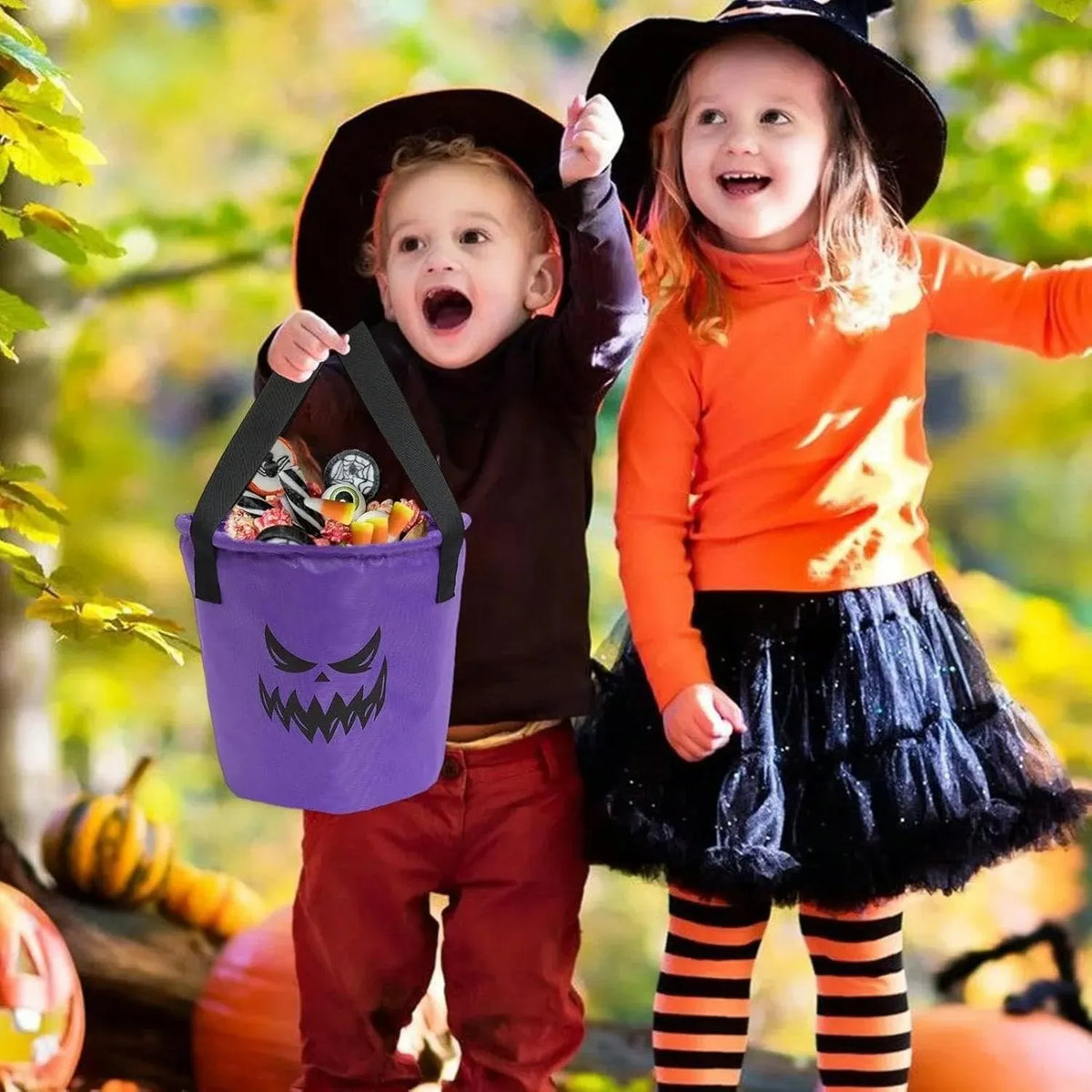 🎉👻 Glow-in-the-Dark Halloween Candy Basket – LED Trick-or-Treat Bag