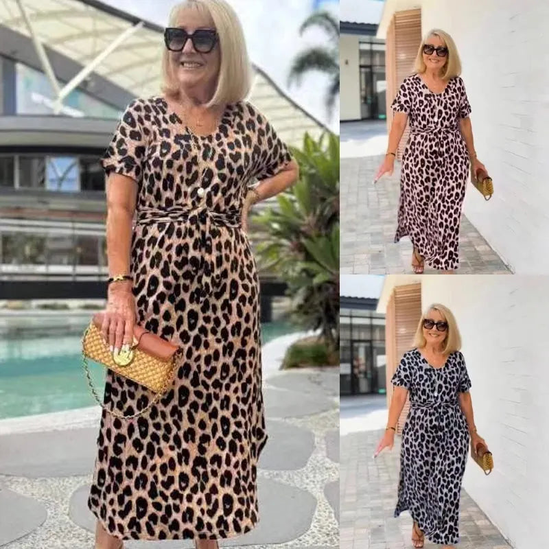 Bella Bamboo Tee Dress - Luxe Leopard