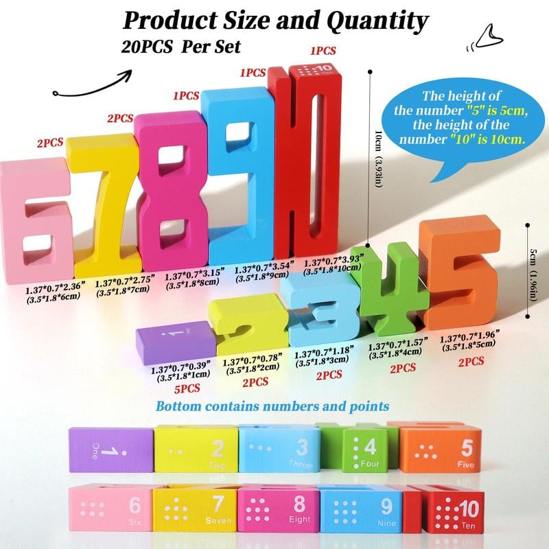 đMontessori-Inspired Wooden Number Blocks â â¨Unlock Your Childâs Potential!