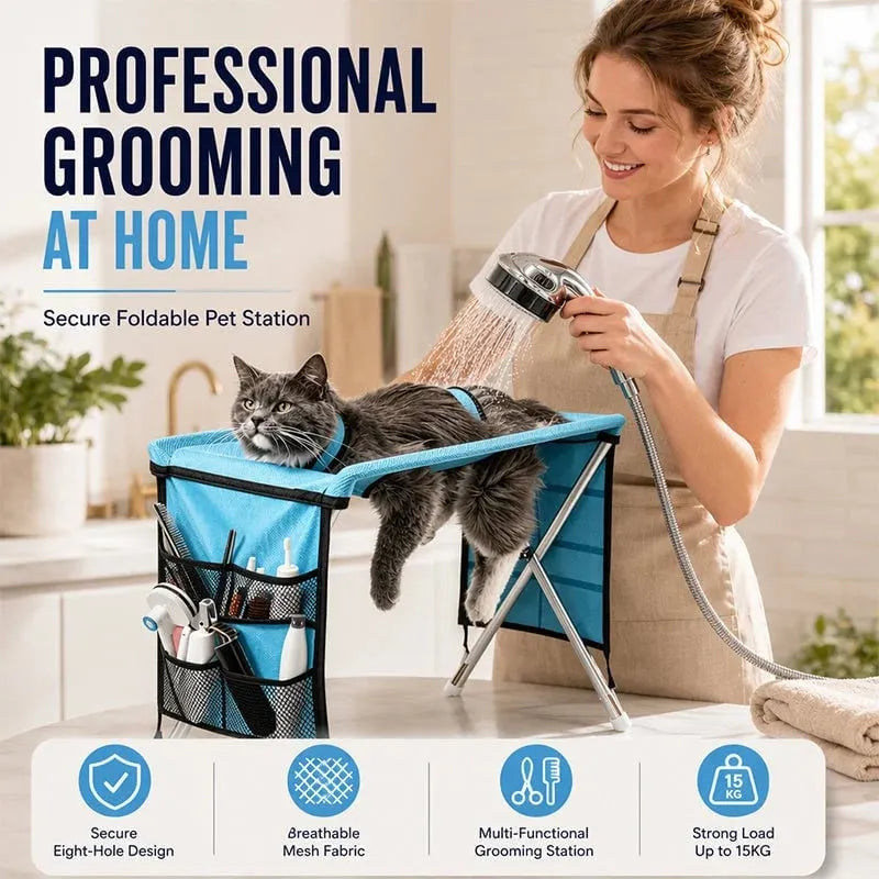 🎉⏰2-in-1 Foldable Pet Grooming Bed🐱🐶🛋️