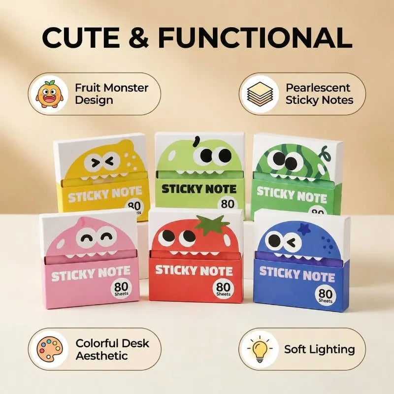 🔥HOT SALE🔥Cute Fruit Monster Pop-Up Sticky Notes