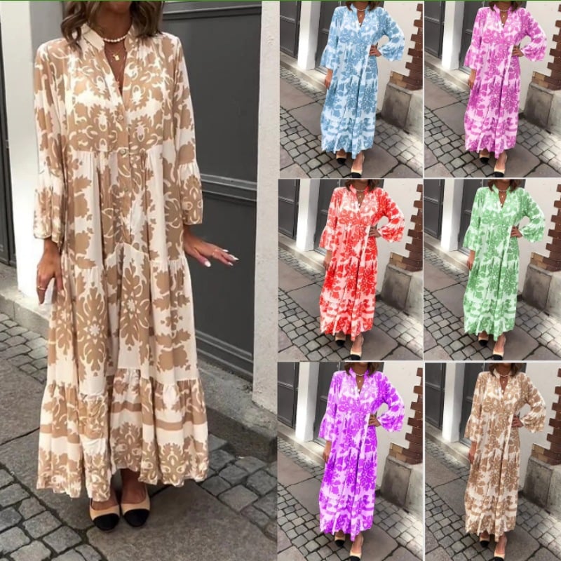 🌸 Seasonal Dress 49% OFF 🌸 Maxi Dress with Bohemian Print