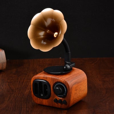 🔥Last 4 hours Sale: Save 50%- ❤️Retro Wooden Phonograph Bluetooth Speaker