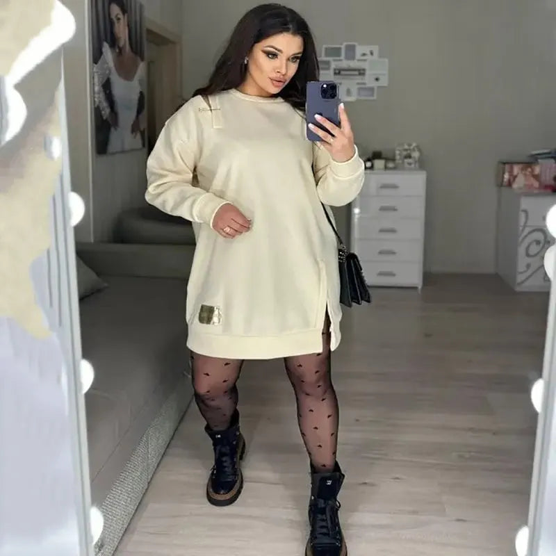Women's Chic Hollow Out Sweatshirt Dress
