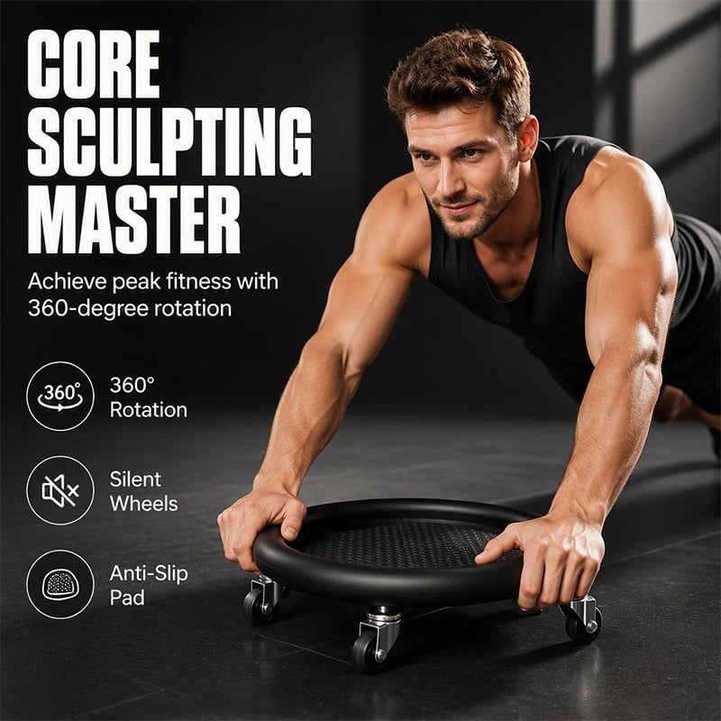🎉Abdominal Roller Wheel Disc with Knee Mat – Stable 💪