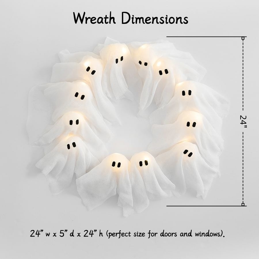 🏆Flash Sale⚡50K+ SOLD! Almost Gone💥Lit Ghosts Wreath