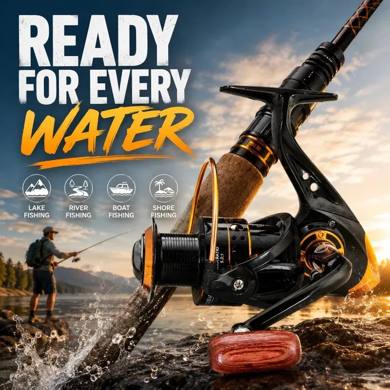 🎉CNC Alloy Spinning Reel – Smooth Cast, Interchangeable Handle