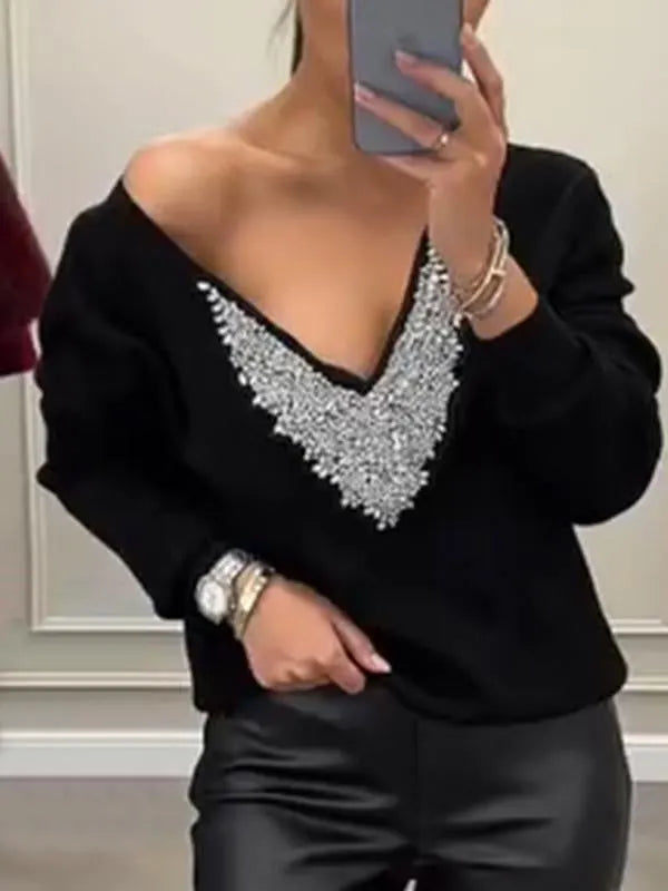 Women's Reversible V-neck Sequined Top (Buy 2 Free Shipping)