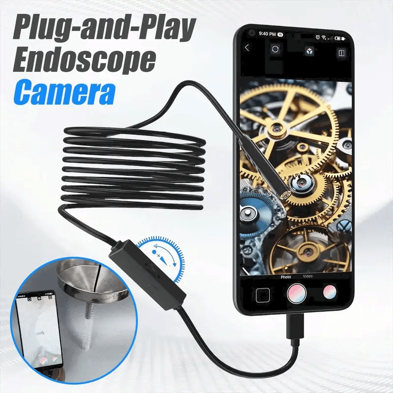 🎉🔎 Plug-and-Play Endoscope Camera - Compatible with Android & iPhone & ipad for Direct Connection