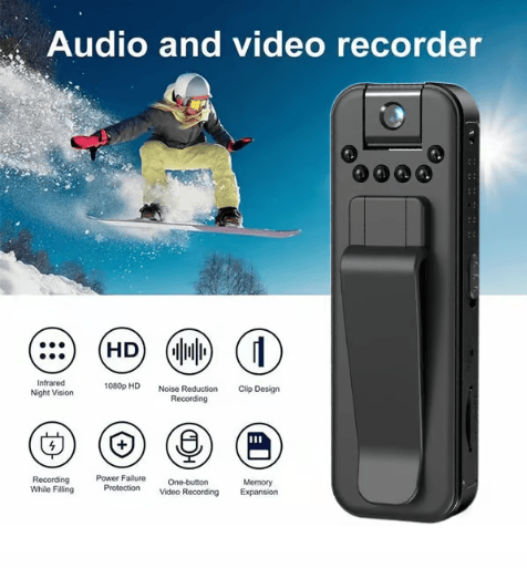 HD 1080P Rechargeable Mini Body Camera(Night Vison+Rotating Lens)