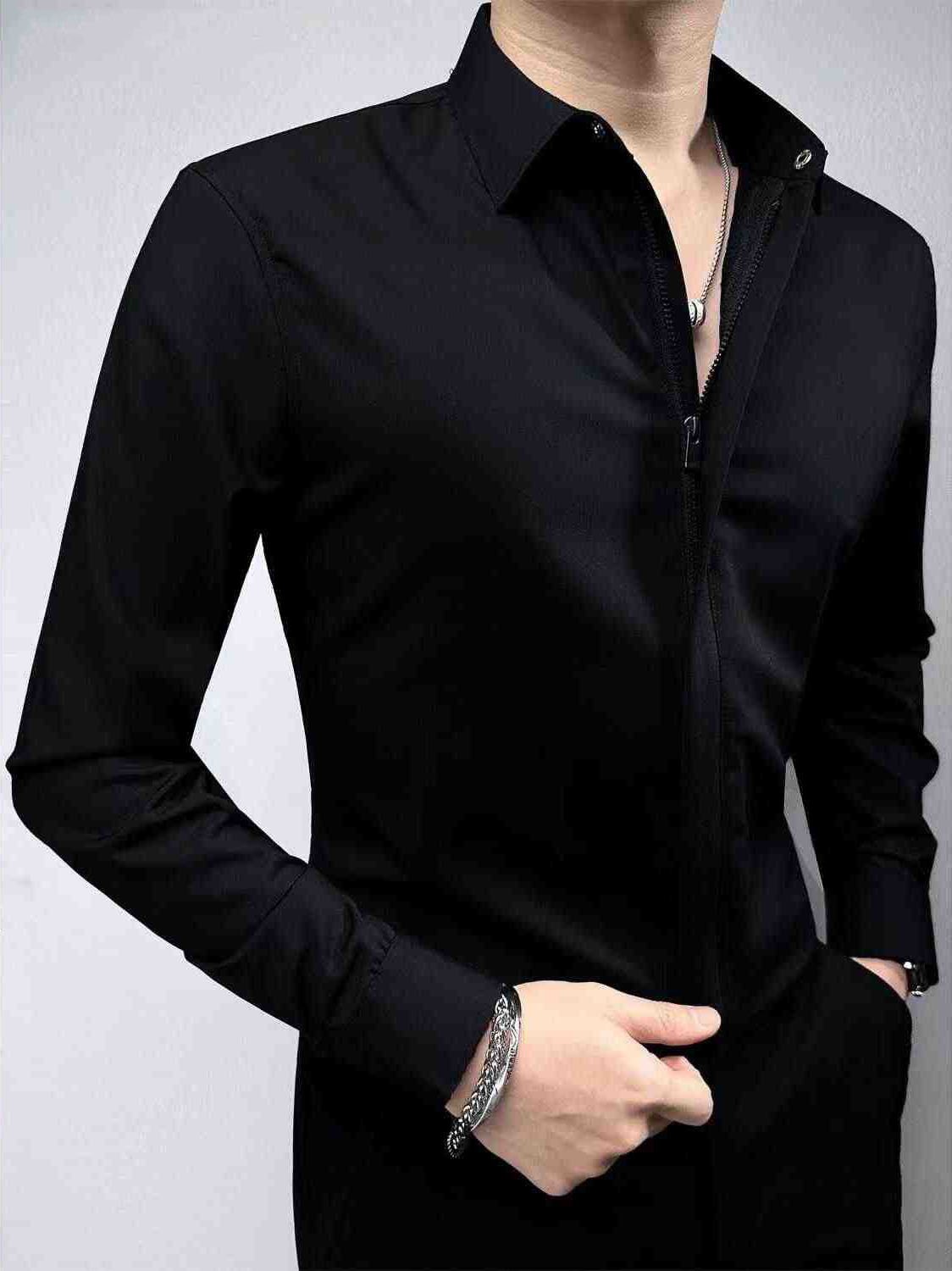 Zipper Design Heavyweight Short Sleeve T-Shirt for Men