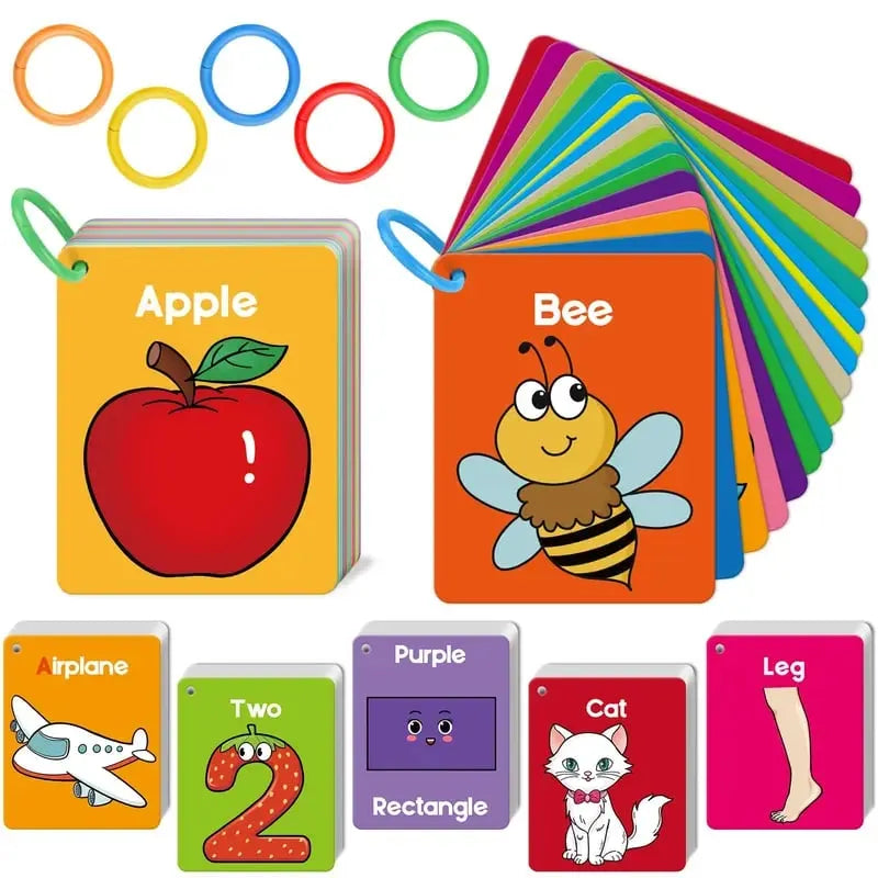 🌈📚 Toddler Learning Flash Cards Set – Alphabet, Numbers, Shapes, Colors & First Words