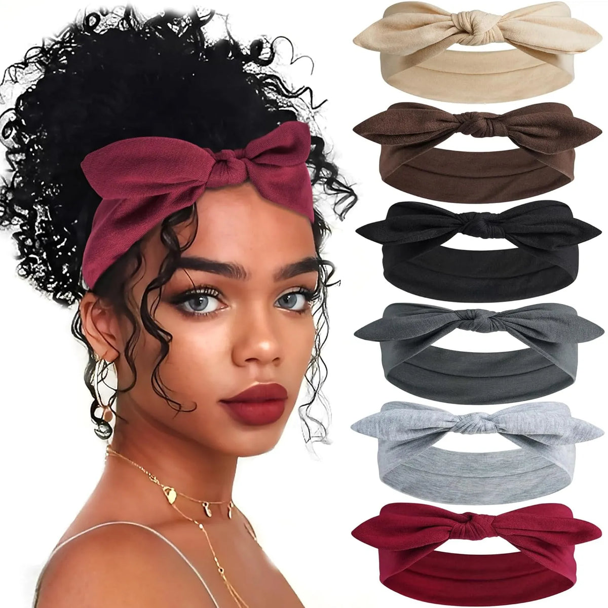 🎀6 Pcs Short Bow Headbands for Women🌸